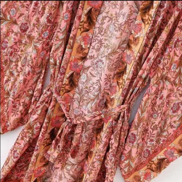 Floral & Paisley Print Kimono Bohemian Duster Wrap Coverup Top Casual - Picture 5 of 12